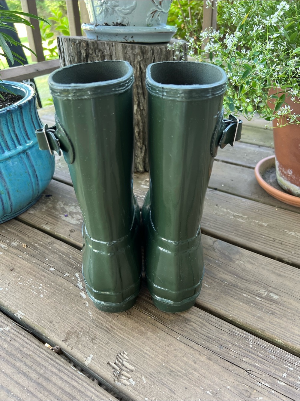 Hunter Glossy Short Rain Boots in Forest Green - Picture 6 of 6